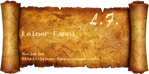 Leiner Fanni névjegykártya